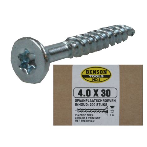 Benson Verzinkte spaanplaatschroeven Torx Ø 4 0 mm x 30 mm 200