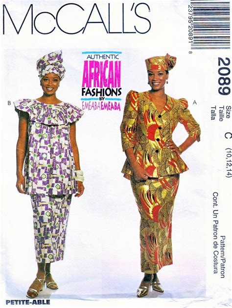 McCall S 2089 10 12 14 African Fashions By Emeaba Emeaba Uncut Sewing