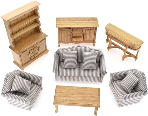 Iland Miniature Wooden Dollhouse Furniture Set Sofa