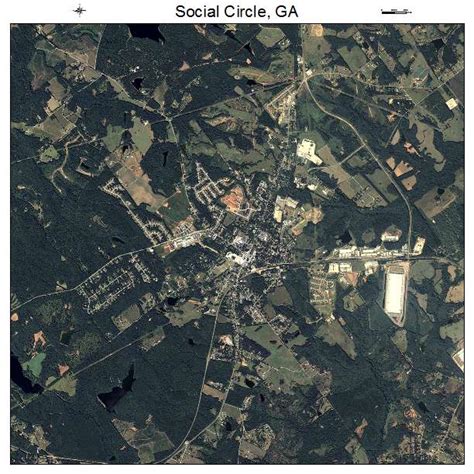 Aerial Photography Map of Social Circle, GA Georgia