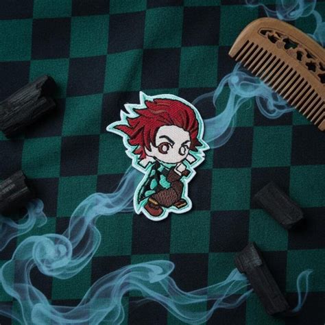 demon slayer embroidered patch set anime iron  patches kimetsu