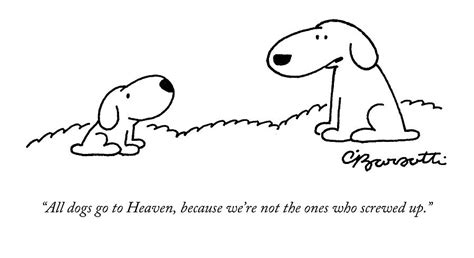 All Dogs Go To Heaven Drawing By Charles Barsotti Pixels