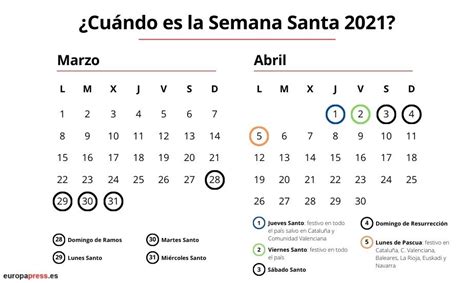 ¿cuándo Es La Semana Santa 2021 Estos Son Los Días Festivos