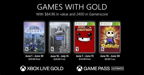 GwG Games with Gold Jogos Grátis Junho de 2022 na Xbox Live