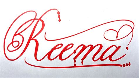 Reema Name Signature Calligraphy Status How To Write With Cut Maker