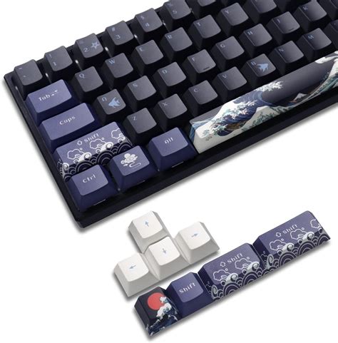 PBT Keycaps Yüzde 60 Büyük Dalga Kapalı Kanagawa Japon Keycaps DYE Sub