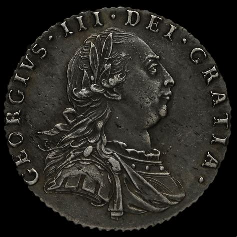 George Iii Early Milled Silver Sixpence No Hearts Near Ef