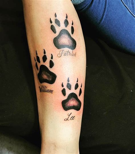 Dog Paw Print Tattoo On Foot