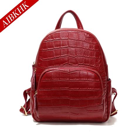 100 Cow Genuine Leather New Fashion Female Women Backpacks Real Natural Leather Ladies Bag