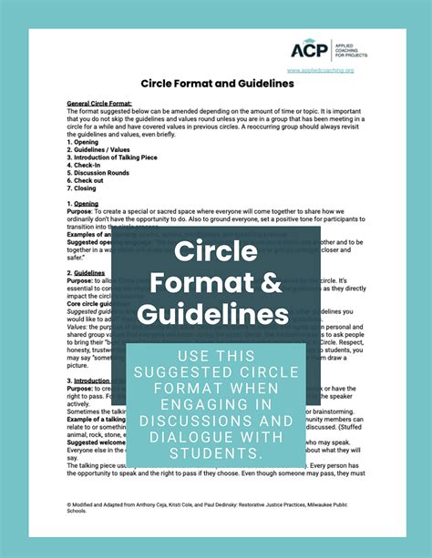 circle format guidelines applied coaching