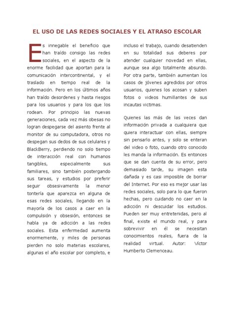 El Uso de Las Redes Sociales y El Atraso Escolar | Servicio de redes ... 