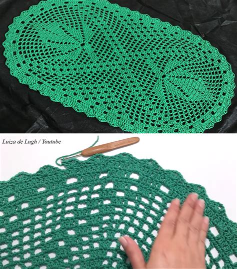 Crochet Oval Rug With Leaf Motif Tutorial Crochetbeja