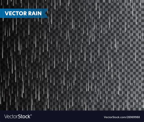 Realistic rain texture on transparent background Vector Image