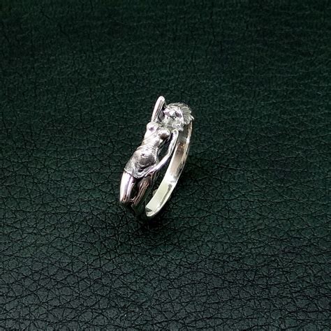 Sterling Silver Naked Woman Ring Erotic Ring Naked Lady Ring Nudity