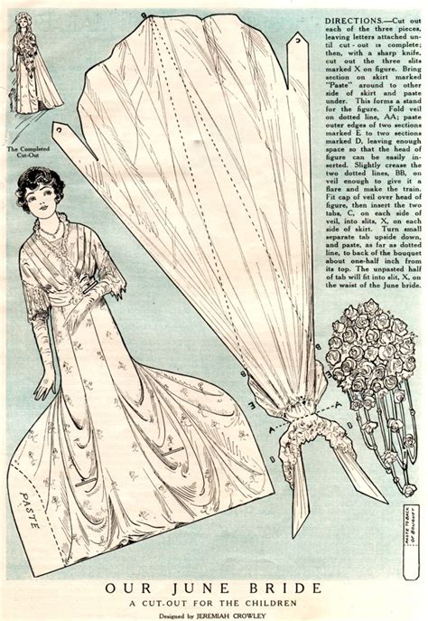 Only Paper Dolls — Thriftstorescans June Bride Paper Doll From The