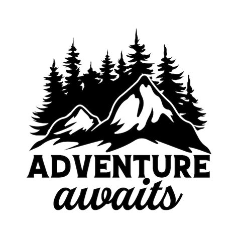 Premium Vector | Adventure awaits logo tshirt