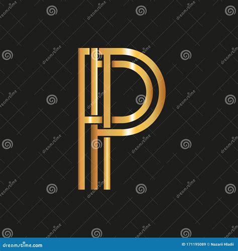 Vector Illstration Of P Logo On Black Background Isolated Stock