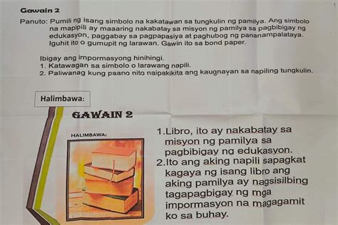 Gawain Ang Simbolo Ng Aking Pamilya Panuto Sa Iyong Kuwaderno Gumuhit