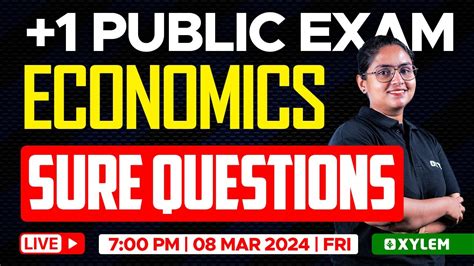 Plus One Economics Public Exam Sure Questions Xylem Plus One