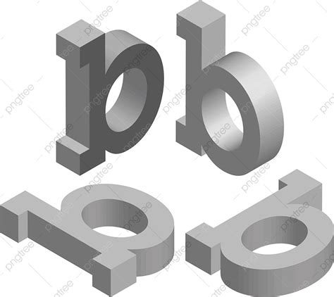 Letter B Vector Art PNG, Isometric Letter B Lowercase 3d, Dimensional ... 