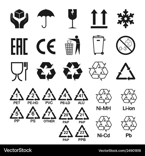 Packaging Icons Package Signs Set Royalty Free Vector Image