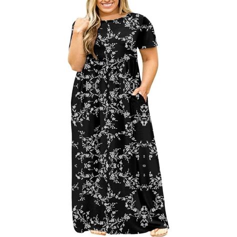 Junefish Plus Size 2x 6x Womens Summer Maxi Loose Dress With Pockets