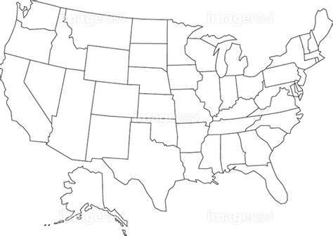 【アメリカ合衆国の白地図】の画像素材 40104620 地図素材ならイメージナビ