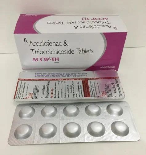 Anti Inflammatory Analgesic And Anti Spasmodic Range Aceclofenac 100 Mg Thiocolchicoside 4mg