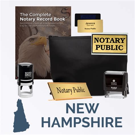 New Hampshire Notary Stamp Round With Expiration Date All State