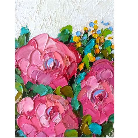 Pink Peony Painting - Etsy