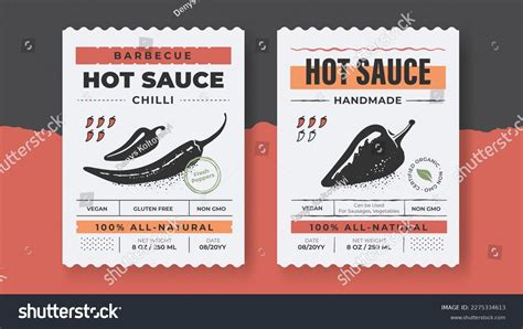 Packaging Design For Chili Pepper Hot Sauce Royalty Free Stock Vector 2275334613