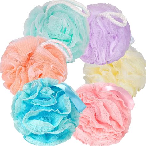 Loofah Bath Sponge Xl 75g Set Of 4 Bright Colors By À La Paix Soft Exfoliating