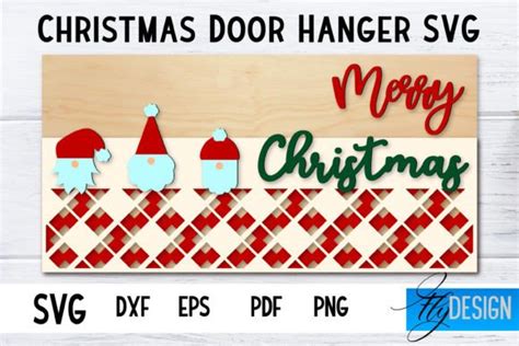 Christmas Door Hanger Svg Rectangle Graphic By Flydesignsvg