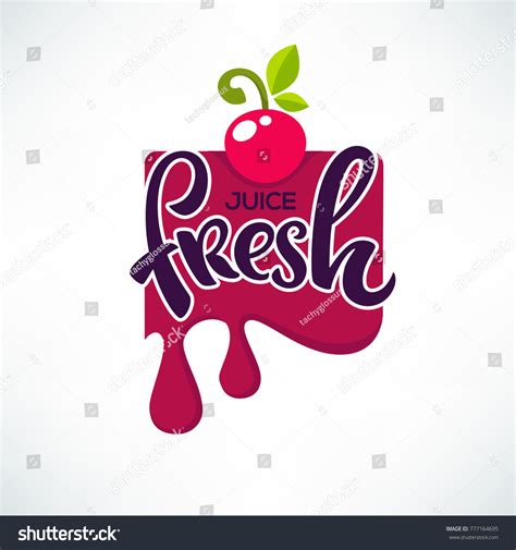 Bright Sticker Emblem Logo Cherry Bery Stock Vector Royalty Free