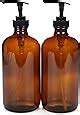 Vivaplex Large Oz Empty Amber Glass Bottles With Black Lotion