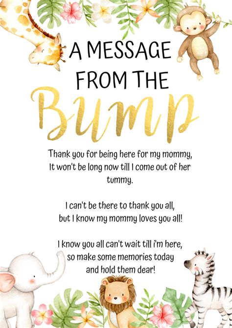 Message From Bump A Message From The Bump Gold Animal Etsy