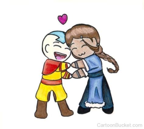 Drawing Of Aang And Katara