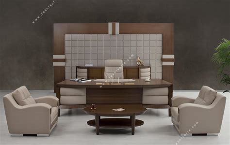 Leather And Polished Wooden Executive Office Desk