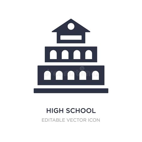 High School Icon on White Background. Simple Element Illustration from Buildings Concept Stock ...