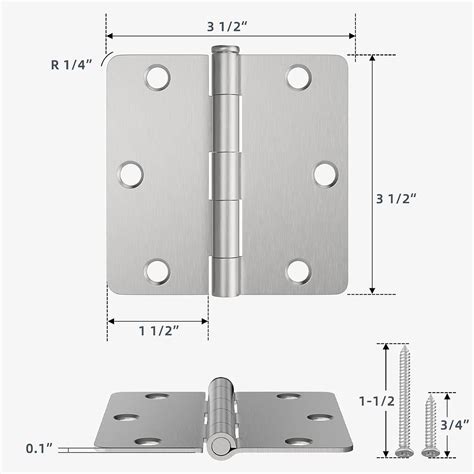 Snapklik HOSOM 3 Pack Brushed Nickel Door Hinges 3 5 Inch