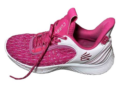 Under Armour Curry Flow 9 Basketball Shoes Pink White Gem