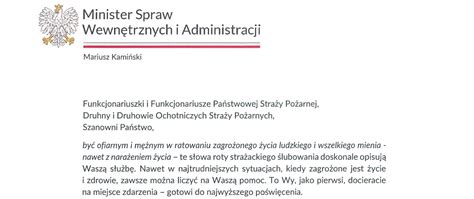 Życzenia Ministra Spraw Wewnętrznych i Administracji z okazji Dnia