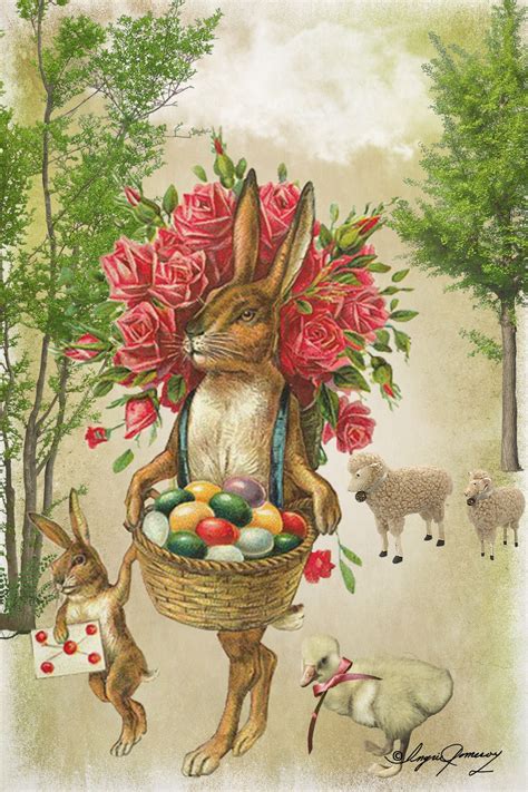 Easter Bunnies Easter Prints Vintage Easter Easter Art