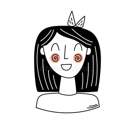 Portrait Of A Cute Smiling Girl Stock Illustration Illustration Of