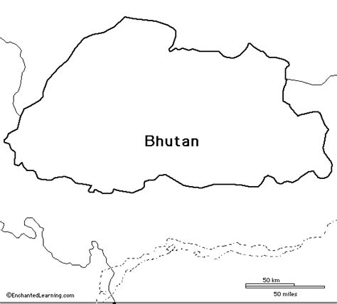 Outline Map Bhutan