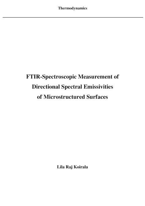 Pdf Ftir Spectroscopic Measurement Of Directional Spectral Aims