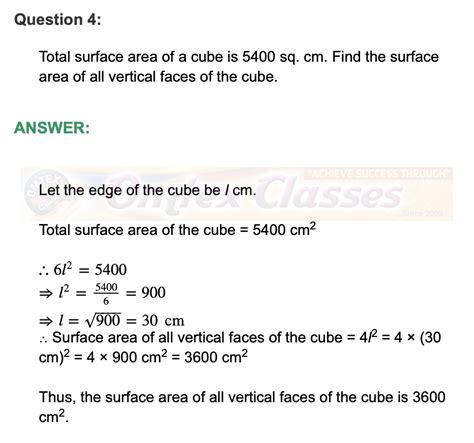 OMTEX CLASSES Chapter 9 Surface Area And Volume Mathematics Part II