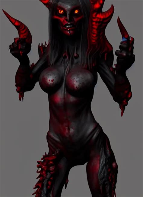 Female Demon By Felix Englund Full Body Detailed Stable Diffusion