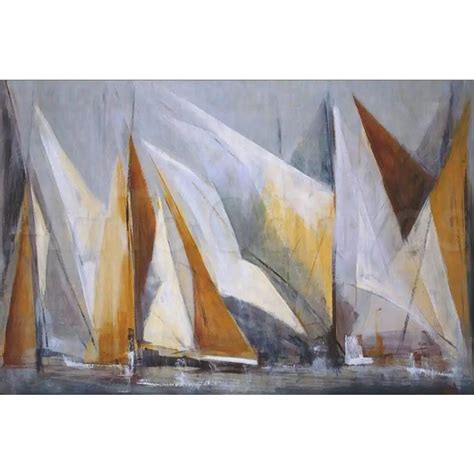 sailboat abstract paintings OCEAN REGATTA oil painting canvas seascape ...