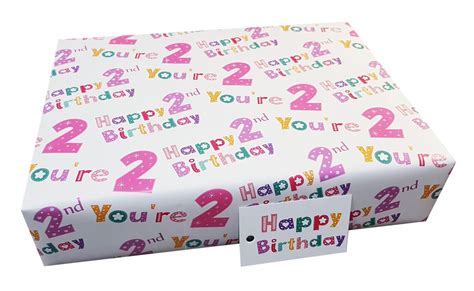 2nd Birthday Girl Wrapping Paper Pink T Wrap Age 2 With Etsy 日本